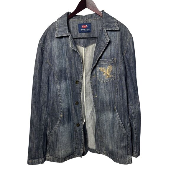 Mens  XXL Surco Blue  Jacket With Embroidered Eagle Design Western - Picture 1 of 9